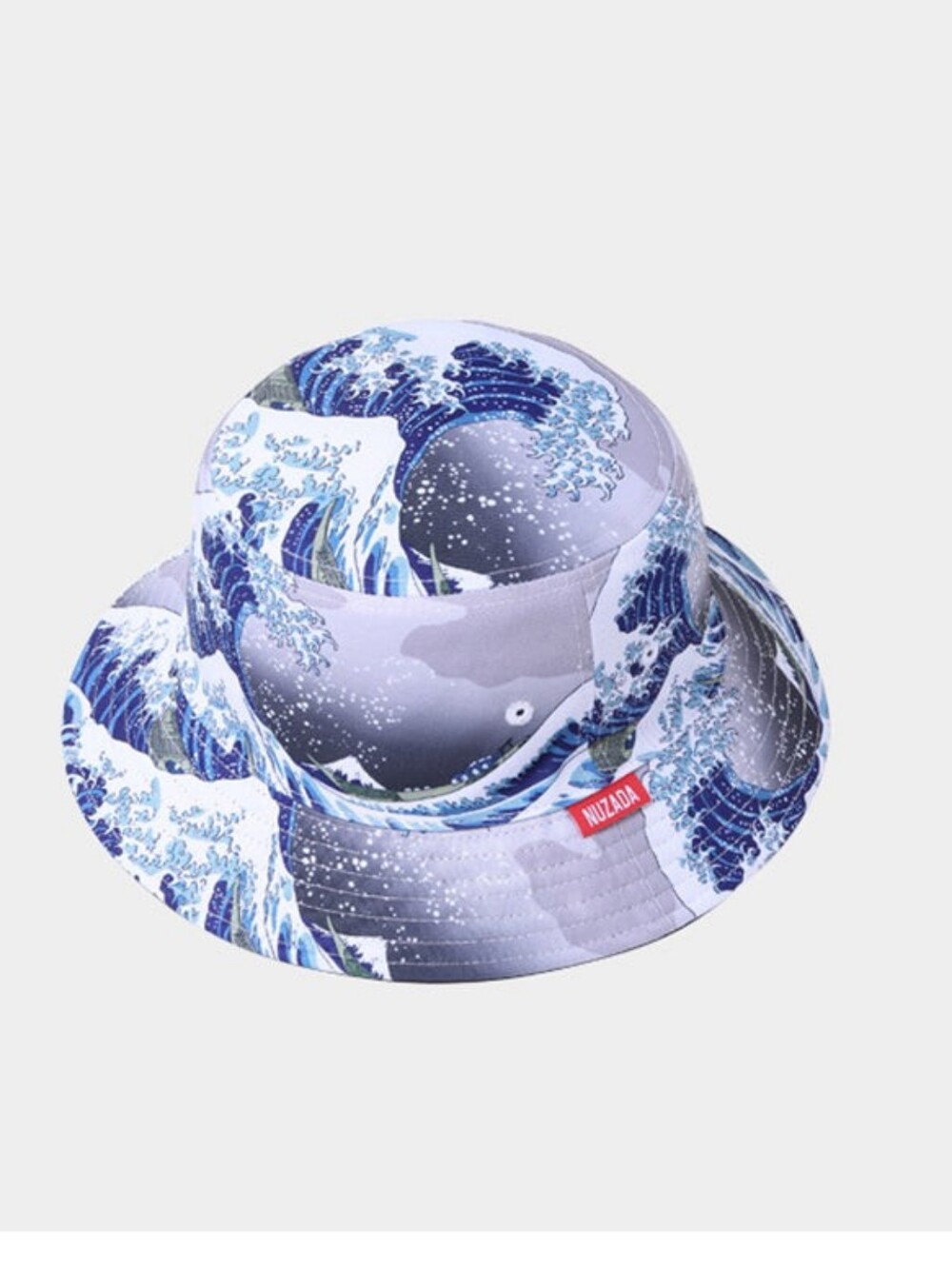 NUZADA New 3D Printing Wave Pattern Men Bucket Cap Summer Fisherman Hat for Wome